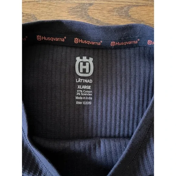 Husqvarna Long Sleeve Thermal‎ Shirt Men's XL Dark Grey Workwear - Picture 4 of 6